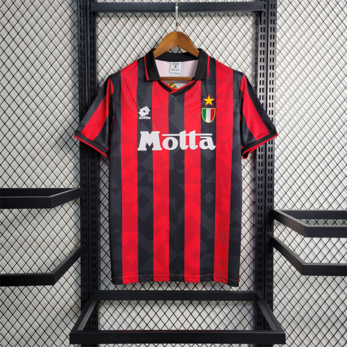 AC Milan Jersey 93/94 history retro Football kit Custom Name 1993 1994 Soccer Sport Shirt