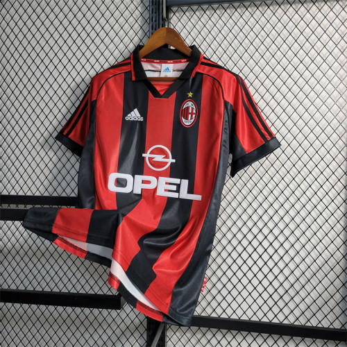 AC Milan Jersey 98/99 history retro Football kit Custom Name 1998 1999 Soccer Sport Shirt