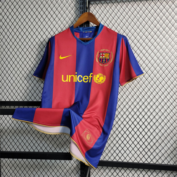 Messi Barcelona Jersey 07/08 history retro Football kits 2007 2008 Custom  Name Soccer sport shirt