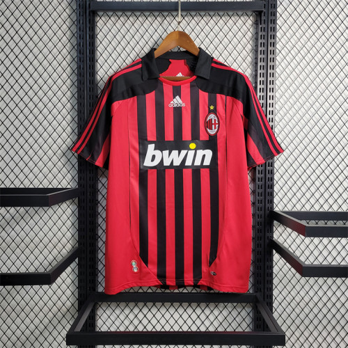 AC Milan Jersey Home kit 07/08 history retro Football kit Custom Name 2007 2008 Soccer Sport Shirt