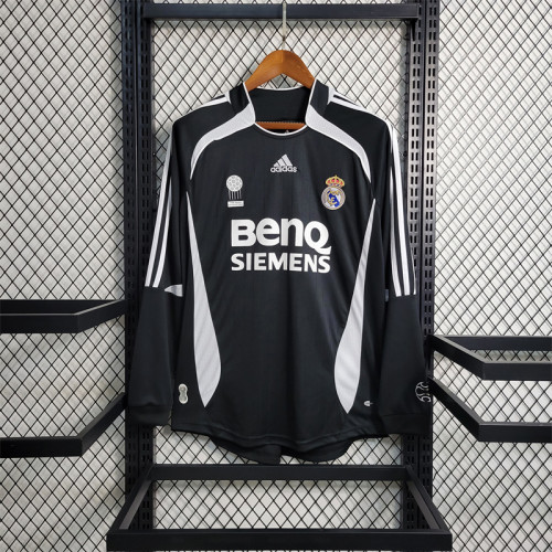 Long Sleeves Real Madrid Jersey 06/07 History Retro Football Kits Custom Name 2006 2007 Soccer Team Shirt