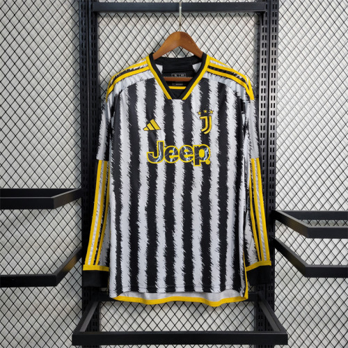 Long Sleeves Juventus Jersey 23/24 Home Football kit 2023 2024 Soccer Team Shirt