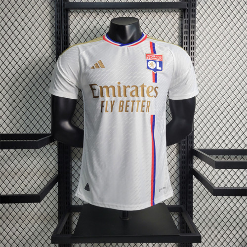 Player Version Lyon Jersey 23/24 Home Football Kit 2023 2024 Soccer Team Shirt
