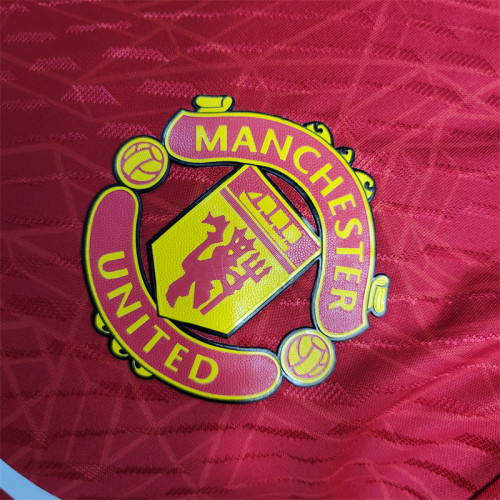 Manchester United Home Jersey 23/24 Player Version Football Kit Custom Name 2023 2024 Soccer Team Shirt