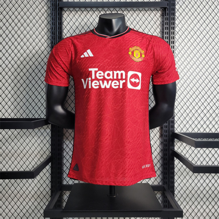 Player Version Manchester United Home Kit 23/24 Football Jersey Custom Name  2023 2024 Soccer sport Shirt