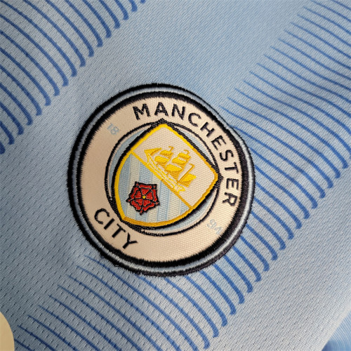 Kids Kit Manchester City Jersey 23/24 Home Football Kit 2023 2024 Soccer Shirt Haaland