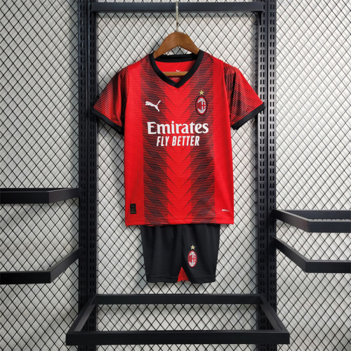 AC Milan Home Jersey 23/24 kids Football kit 2023 2024 Soccer Team Shirt