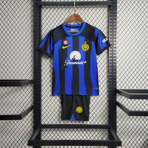 Inter Milan home Jersey 23/24 Kids Football Kit 2023 2024 Soccer Team Shirt