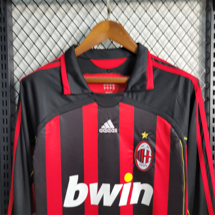 CFJJH 2006/07 Retro Long Sleeves Football Jersey For Milan