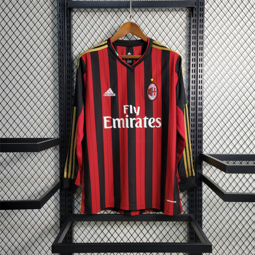 AC Milan Jersey Home Kit 2013 2014 Retro Long Sleeves