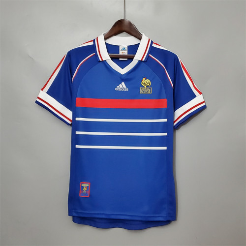 France Jersey Home Kit 1998 Retro Football Team Soccer Shirt