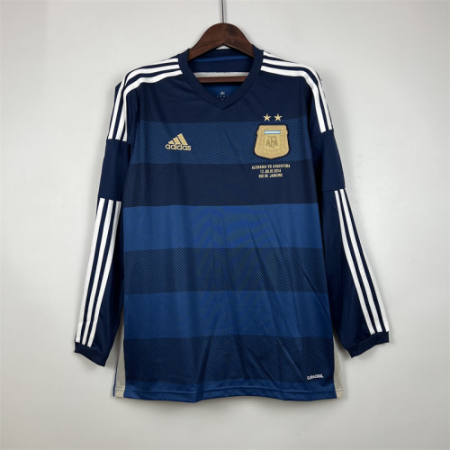 Argentina Jersey Away Kit 2014 Retro Long Sleeves Football Team Soccer Shirt