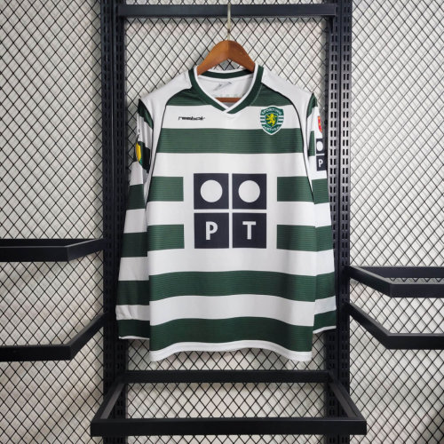 Sporting CP Jersey Home kit 01/03 Retro Long Sleeves Football Team Soccer Shirt