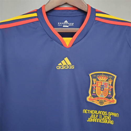 Spain Jersey Away kit 2010 Retro Long Sleeves Football Team Soccer