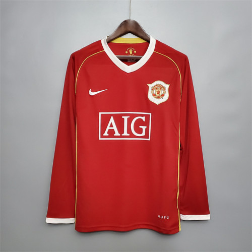 Manchester United Jersey Home Kit 2006/07 Retro Long Sleeves Football Team Soccer Shirt
