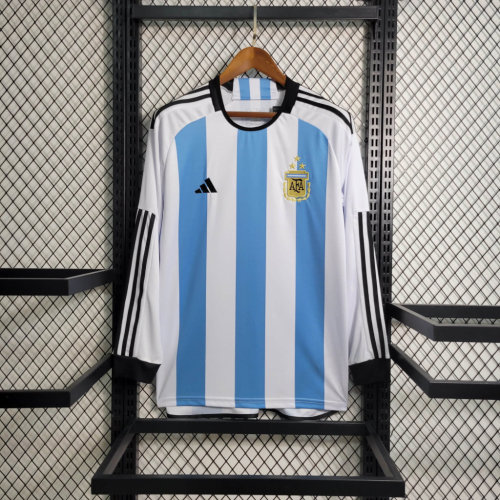 Messi Argentina Jersey Home kit 2022 World Cup Long Sleeves Football Team Soccer shirt