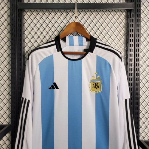Messi Argentina Jersey Home kit 2022 World Cup Long Sleeves Football Team Soccer shirt