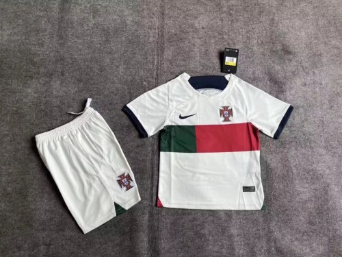 Portugal Jersey Away Kit 2022 World Cup Kids Football Team Soccer Shirt