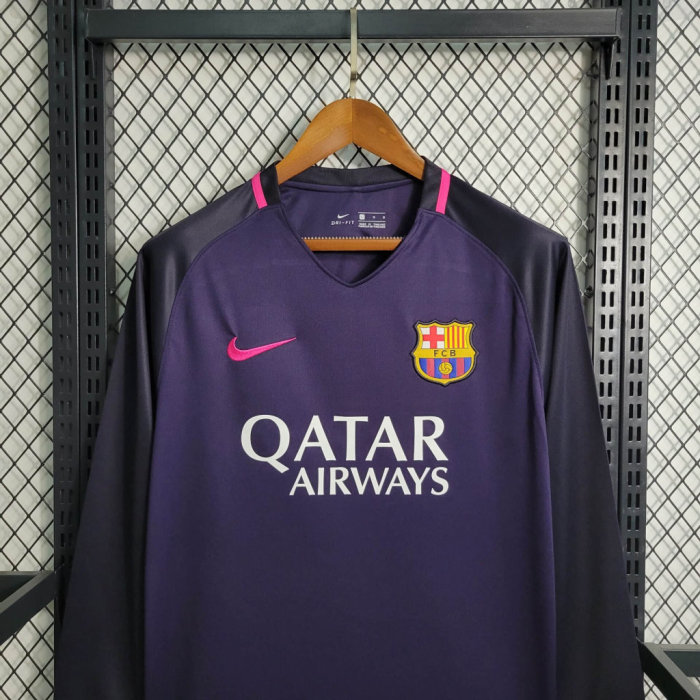 Barcelona Jersey Away kit 16/17 Retro Long Sleeves Football Team Soccer shirt