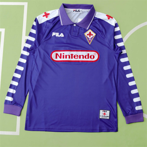 ACF Fiorentina Jersey Home kit 1998 Retro Long Sleeves Football Team Soccer Shirt