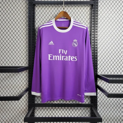 Retro Real Madrid Away Kit 16/17 Long Sleeves Football Jersey