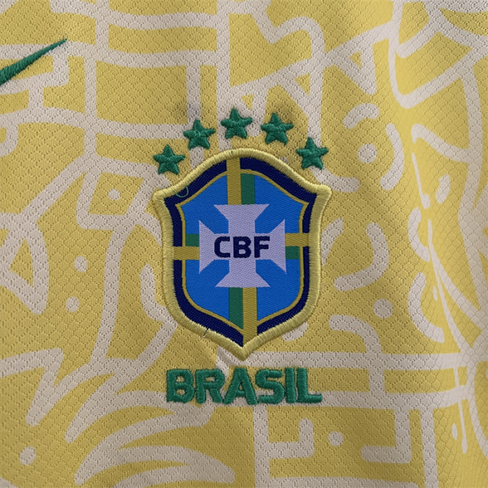 Kids Brazil Home Kit 24/25 Copa America 2024 Football Jersey