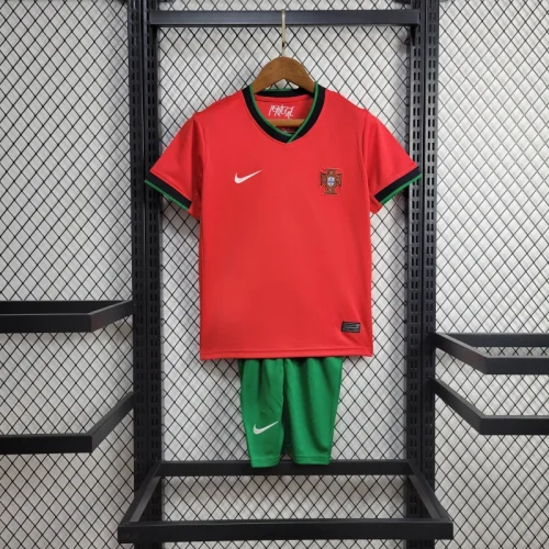 Portugal Home Kit 24/25 Euro Cup 2024 Kids Football Jersey
