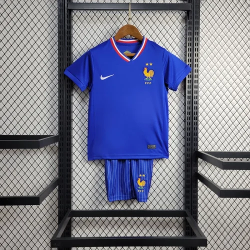 Kids France Home Kit 24/25 Euro Cup 2024 Football Jersey