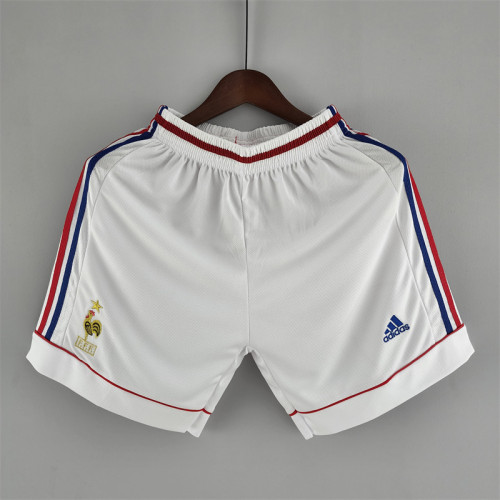Retro France White Shorts 1998 Football Jersey