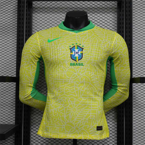 Player Brazil Home Kit 24/25 Copa America 2024 Long Sleeves