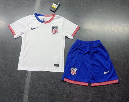 Kids USA Home Kit 24/25 Copa America 2024 Football Jersey