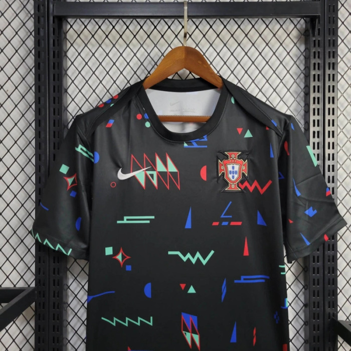 Portugal Black Training Kit 24/25 Euro Cup 2024 Football Jersey