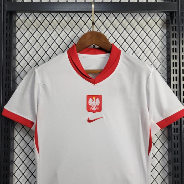 Kids Poland Home Kit 24/25 Euro Cup 2024 Football Jersey