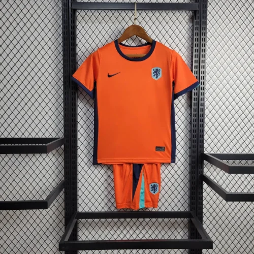 Kids Netherlands Home Kit 24/25 Euro Cup 2024 Football Jersey