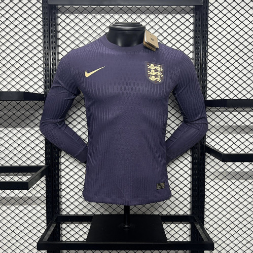 Player England Away Kit 24/25 Euro Cup 2024 Long Sleeves Football Jersey