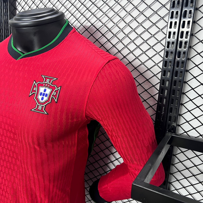 Player Portugal Home Kit 24/25 Euro Cup 2024 Football Jersey Long Sleeves