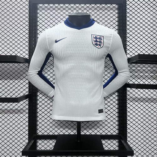 Player England Home Kit 24/25 Euro Cup 2024 Long Sleeves Football Jersey