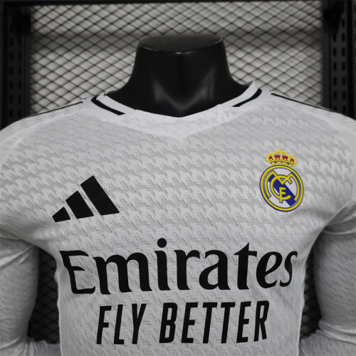 Player Version Real Madrid Home Kit 24/25 Football Jersey Long Sleeves