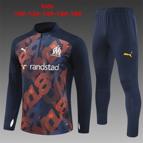 Kids Marseille Training Tracksuits 24/25 Football Jersey