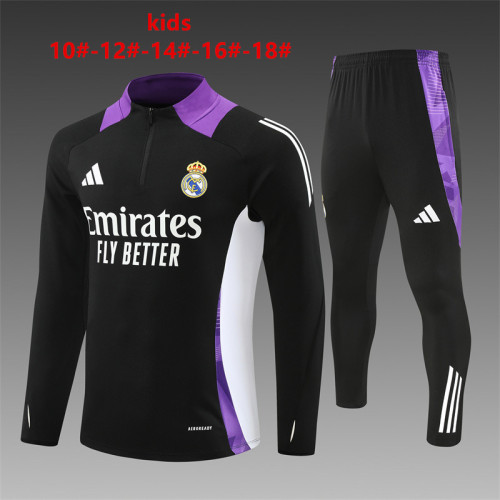 Kids Real Madrid Training Tracksuits 24/25 Football Kit Soccer Jersey