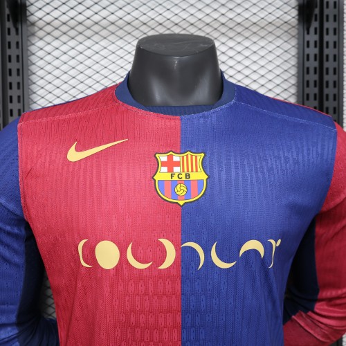 Coldplay Player Version Barcelona Jersey Home Kit 24/25 Long sleeves Football Soccer Shirt
