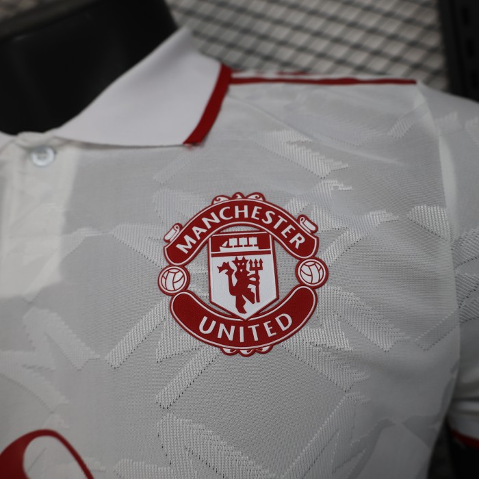 Player Version Manchester United Jersey 25/26 Polo White Football Kit Soccer Jersey