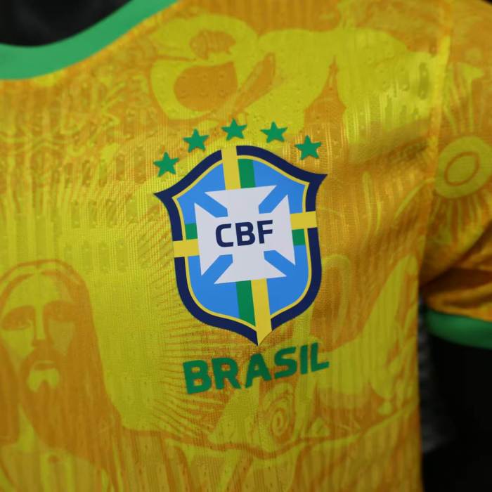 Player Version Brazil Jersey 25/26 Yellow Football Kit Soccer Jersey