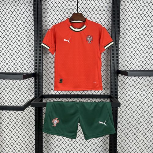 Kids Portugal Jersey 25/26 Home Ronaldo Football Kit Soccer Jersey