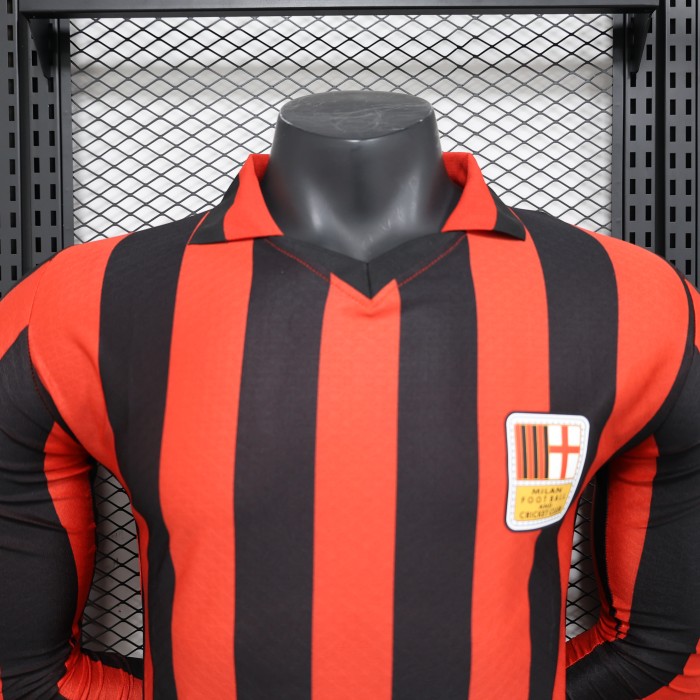 Player Version AC Milan Jersey 2024 Long sleeves 125-Year Anniversary Football Kit Soccer Jersey