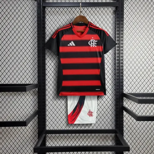 Kids Flamengo Jersey 25/26 Home Football Kit Soccer Jersey