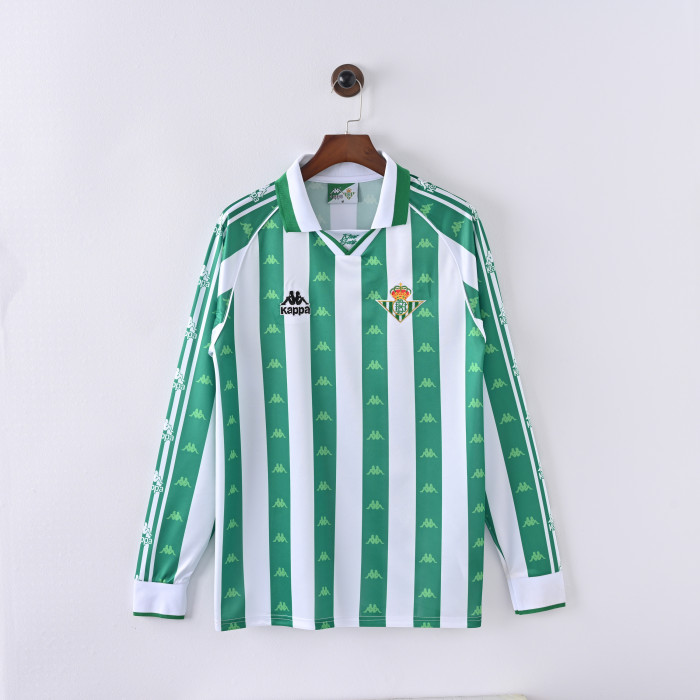 Retro Real Betis Home Jersey 1996/97 Long Sleeves Football Kit Soccer Jersey