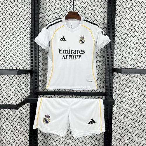 Kids Real Madrid Home Jersey 25/26 Football Kit Soccer Jersey