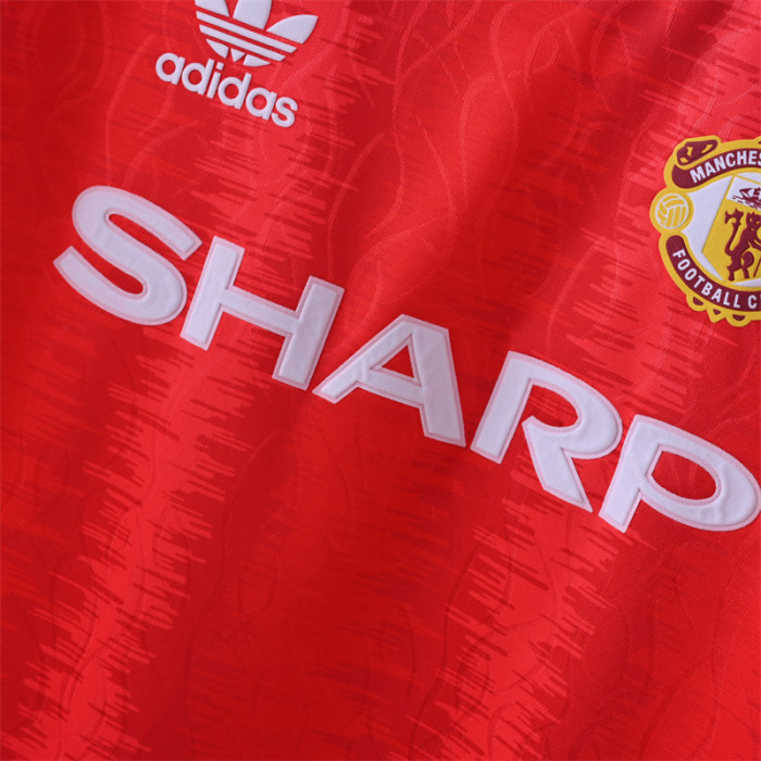 Retro Man United Jersey 1991-92 Home Football Kit Soccer Jersey