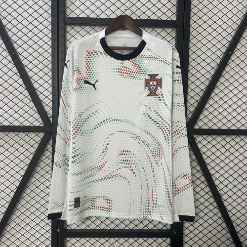 Portugal Jersey 25/26 Away Long Sleeves Ronaldo Football Kit Soccer Jersey